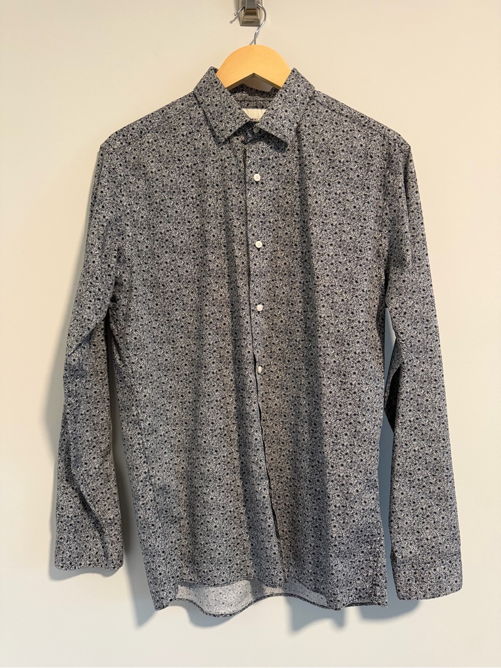 Ben Sherman Navy and White Floral Button-Down Shirt